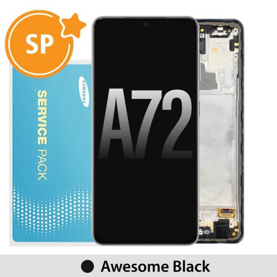 Samsung Galaxy A72 A725 / A726 OLED Screen Replacement with Frame GH82-25541A/25542A (Service Pack)-Awesome Black