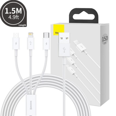 Baseus Superior Series Fast Charging Data Cable USB to Micro USB & Lightning & Type-C  3.5A 1.5m