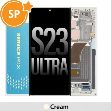 Samsung Galaxy S23 Ultra 5G S918B OLED Screen Replacement Digitizer GH82-30465B (Service Pack)-Cream