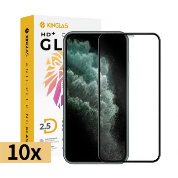 Kinglas 10 Packs 2.5D Full Coverage Silk Printing Black Edge Tempered Glass Screen Protector For iPhone XS Max / 11 Pro Max