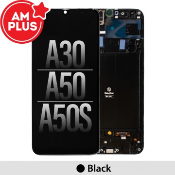 Samsung Galaxy A50 A505F / A50s A507F / A30 A305F AMPLUS LCD Screen Replacement Digitizer with Frame-Black (No Fingerprint Function)