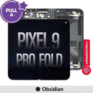 OLED Screen Digitizer Replacement With Frame and Fingerprint Sensor for Google Pixel 9 Pro Fold-Obsidian (PULL-A)
