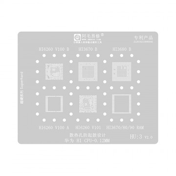 AMAOE BGA Reballing Stencil With CPU Position HU3 for Huawei HiSilicon