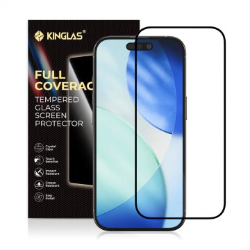 iPhone 16Pro Max / 17 Pro Max / 18 Pro Max Kinglas Packs 2.5D Full Coverage Silk Printing HD+ Clarity Glass Screen Protector