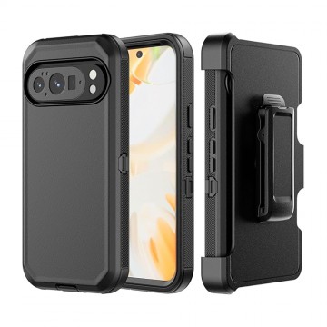 Shockproof Robot Armor Hard Plastic Case Cover with Belt Clip for Google Pixel 11 / 11 Pro
