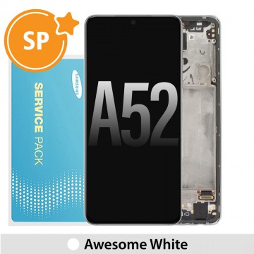 Samsung Galaxy A52 A525 / A526 / A52S A528 OLED Screen Replacement with Frame GH82-25524D (Service Pack)-Awesome White
