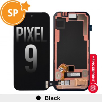 OLED Screen Digitizer With Bezel Frame and Fingerprint Sensor for Google Pixel 9-Black (Service Pack)