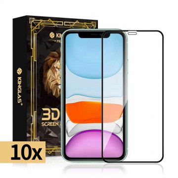 Kinglas 10 Packs Full Coverage Tempered Glass Screen Protector For iPhone 12 / 12 Pro