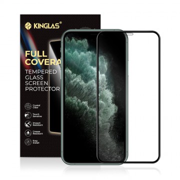 Kinglas 2.5D Full Coverage Silk Printing Black Edge Tempered Glass Screen Protector for iPhone XS Max / 11 Pro Max