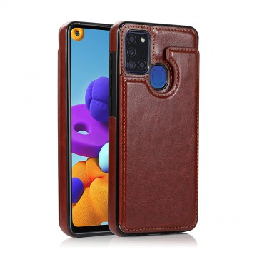 Back Flip Leather Wallet Case Cover for Samsung Galaxy A21s