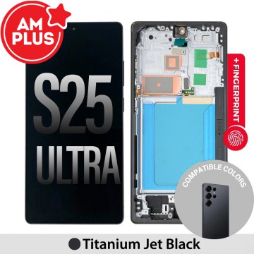 OLED Screen Replacement with Frame for Samsung Galaxy S25 Ultra S938B -Titanium Jet Black (AMPLUS )