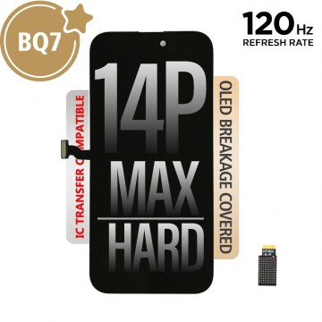 BQ7 Hard OLED Assembly for iPhone 14 Pro Max Screen Replacement (120HZ, Compatible for IC chip transfer)