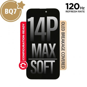 BQ7 Diagnosable Soft OLED Assembly for iPhone 14 Pro Max Screen Replacement (120HZ, Configuration Ready)
