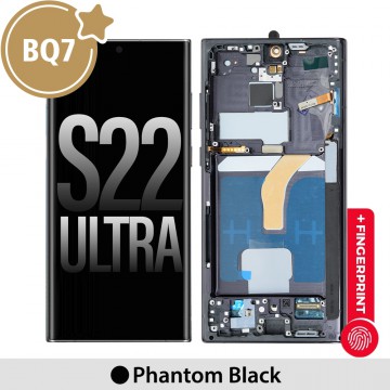 Samsung Galaxy S22 Ultra S908B / S908E BQ7 OLED Screen Replacement with Frame -Phantom Black (1:1 screen size. as the same as original screen)