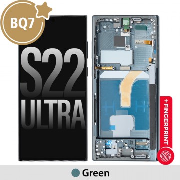 Samsung Galaxy S22 Ultra 5G S908B BQ7 OLED Screen Replacement with Frame -Green (1:1 screen size. as the same as original screen)