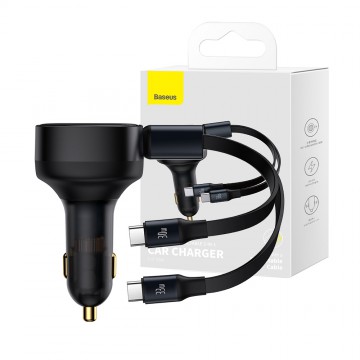 Baseus Enjoyment Retractable 2-in-1 Car Charger Type-c & Type-c 33W