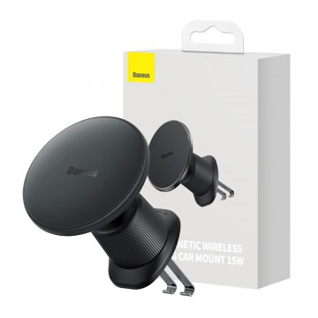 Baseus CW01 Magnetic Wireless Charging Car Mount Air Vent Version 15W-Cluster