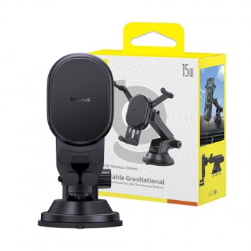 Baseus Stable Gravitational Wireless Charging Car Mount Pro 15W (Suction Cup Version)