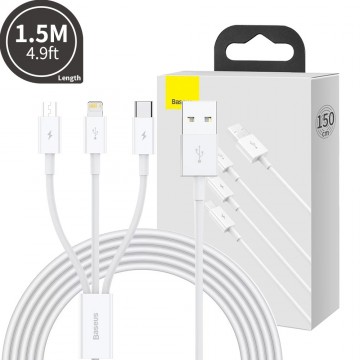 Baseus Superior Series Fast Charging Data Cable USB to Micro USB & Lightning & Type-C  3.5A 1.5m