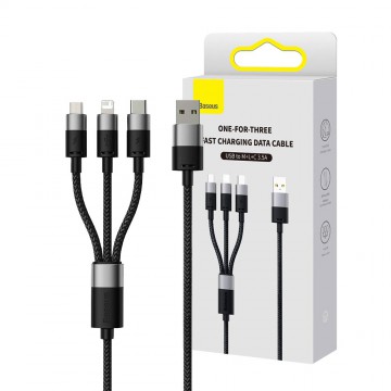 Baseus StarSpeed 1-for-3 Fast Charging Data Cable USB to Micro USB & Lightning & Typ-C 3.5A 1.2m 