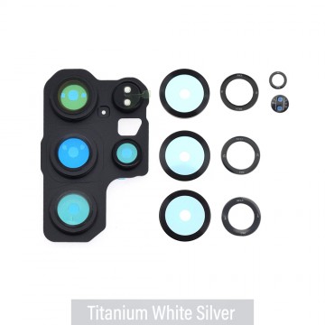 Rear Camera Glass With Frame for Samsung Galaxy S25 Ultra S938B-Titanium White Silver