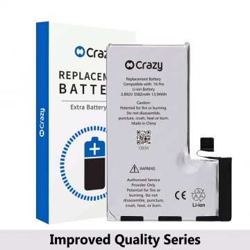 Crazy Improved Quality-iPhone 16 Pro Replacement Battery with Adhesive Strips 3582mAh (TI CHIP: 27546) (Cheapest Price)