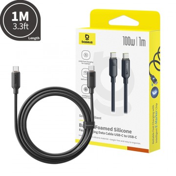 Baseus Foamed Silicone Fast Charging Data Cable USB-C to USB-C 100W (1m) for 15 / 16 / 17 Series
