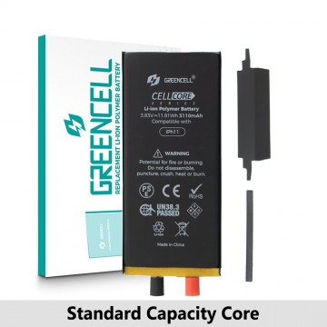 Greencell Core Series- Standard Capacity 3110mAh iPhone 11 Replacement Battery Core with Adhesive Strips 3110mAh