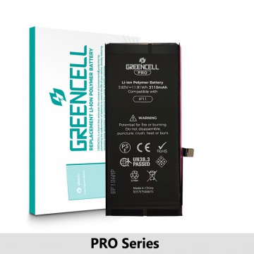 Greencell PRO Series- iPhone 11 Replacement Battery with Adhesive Strips 3110mAh (TI chip -27546-A3 IC & Original Cell)