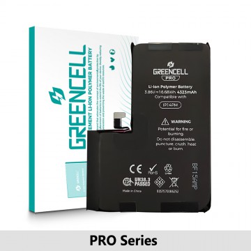 Greencell PRO Series- iPhone 14 Pro Max Replacement Battery with Adhesive Strips 4323mAh (TI chip -27546-A3 IC & Original Cell)