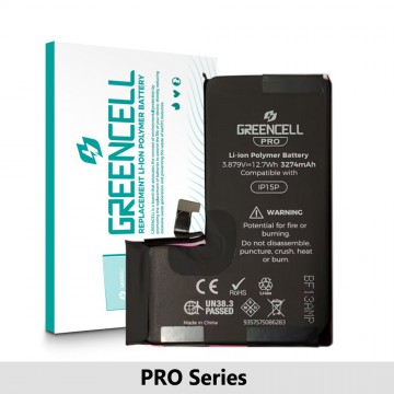 Greencell PRO Series- iPhone 15 Pro Replacement Battery with Adhesive Strips 3274mAh (TI chip -27546-A3 IC & Original Cell)