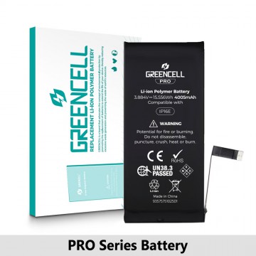 Greencell PRO series-iPhone 16E / 17E Replacement Battery with Adhesive Strips 4005mAh (TI chip -27546-IC & Pure Cobalt Cell)