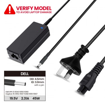 Laptop Power Adapter DL451954530 For Dell XPS 13 9343 9350 9360 Inspiron 15 3552 3567 5368 5551 5567 (With Pin Inside)