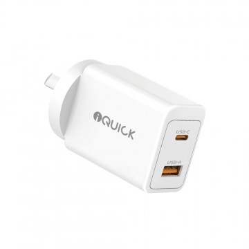iQuick GaN II 45W PD3.0+QC3.0 Dual Ports Charging Adapter