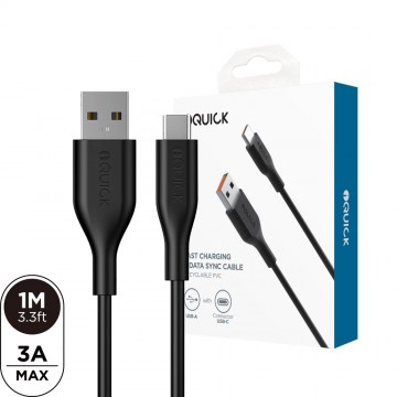 iQuick PVC USB-A to USB-C Fast Charging Cable 1M for 15 / 16 / 17 Series