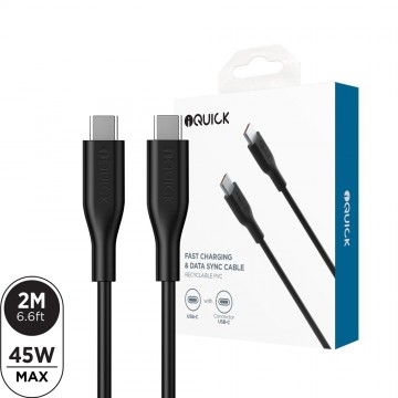 iQuick PVC USB-C to USB-C Fast Charging Cable 2M for iPhone 15 / 16 / 17 / Series