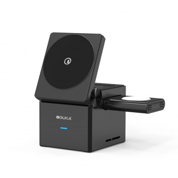 iQuick CUBE T1 3 in 1 Foldable Wireless Charger Stand Galaxy/ Apple Watch Pads