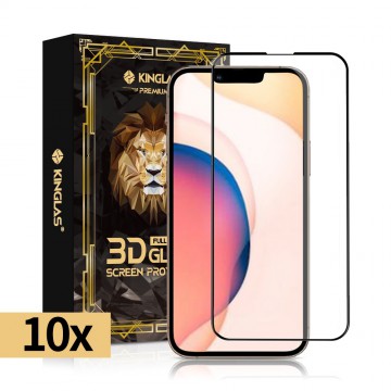 Kinglas 10 Packs Full Coverage Tempered Glass Screen Protector For iPhone 14 Pro