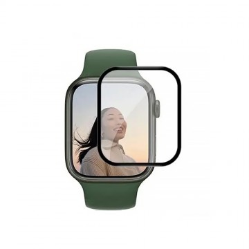 Kinglas 2.5D Full Coverage Silk Printing Black Edge Tempered Glass Screen Protector For iWatch 45MM