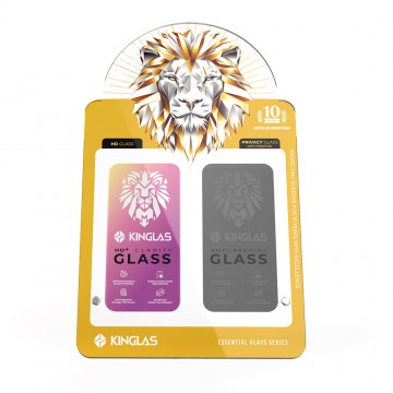 KINGLAS Tempered Glass Acrylic Display Stand for iPhone 15 / 15 Pro / 16