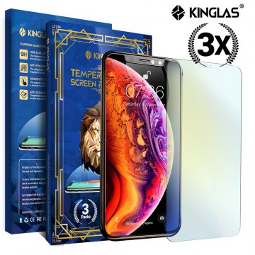 Kinglas 3 PCS 2.5D Anti Blue Light  Standard Tempered Glass Screen Protector for iPhone XS Max