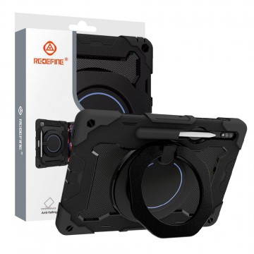 Armor Shockproof Handle Ring Rotation Case Cover for Samsung Galaxy Tab S7 T870 / S8 X700 / S9 X710 / S9 FE X510 / S10 FE X520