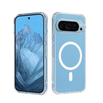 High Quality Acrylic + TPU Hybrid Transparent Case Cover With Magnetic Ring For Google Pixel 10 / 10 Pro