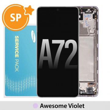 Samsung Galaxy A72 A725 / A726 OLED Screen Replacement with Frame GH82-25541C/25542C (Service Pack)-Awesome Violet