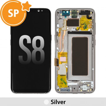 Samsung Galaxy S8 OLED Screen Replacement with Frame GH97-20629B (Service Pack)-Silver