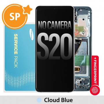 Samsung Galaxy S20 G980 OLED Screen Replacement with Frame GH82-22131D/GH82-22123D/GH82-31432D (Service Pack)-Cloud Blue