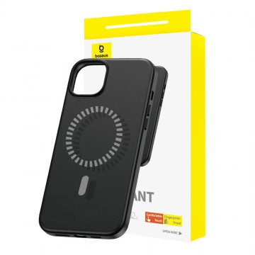 iPhone 15 Plus Baseus Fauxther Series Phone Case Cover With Magnetic Ring-Cluster