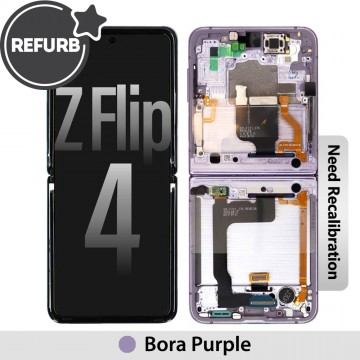 REFURB OLED Screen Replacement with Frame for Samsung Galaxy Z Flip4 5G (F721B)-Bora Purple