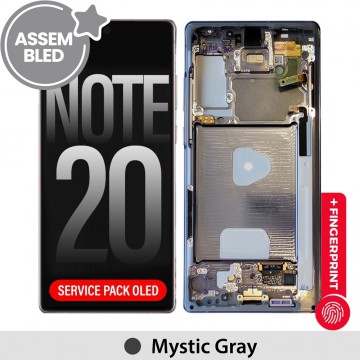 ASSEMBLED OLED Screen Replacement With Frame For Samsung Galaxy Note 20 N980F-Mystic Gray (SERVICE PACK SCREEN BUT REFURBISH FRAME ASSEMBLED BY CRAZY)