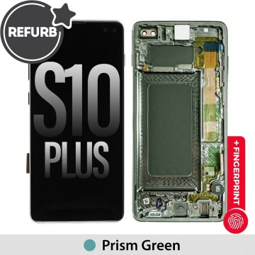 REFURB OLED Screen Replacement with Frame for Samsung Galaxy S10 Plus G975F-Prism Green